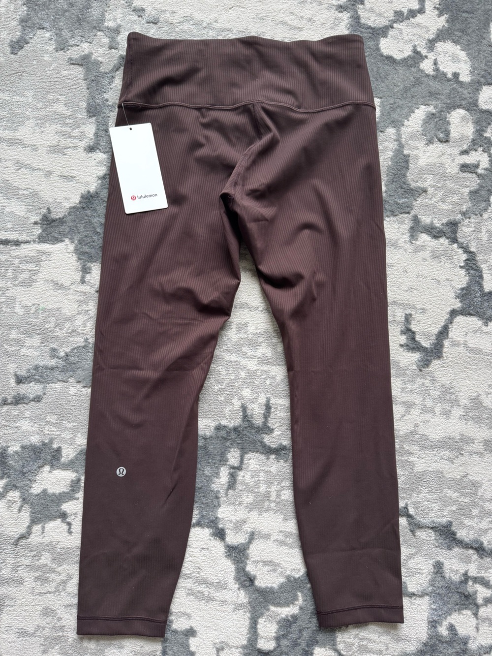lululemon Wunder Train Ribbed High-Rise Leggings in Dark Brown 25”
